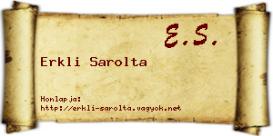 Erkli Sarolta névjegykártya
